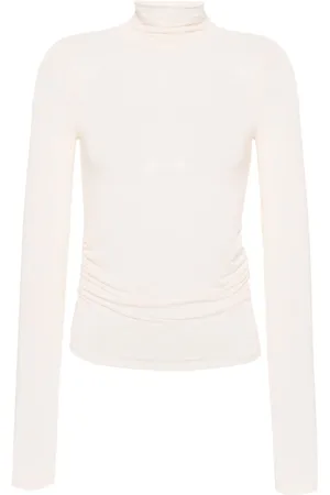 Patrizia Pepe T-shirt med ruche og høj hals