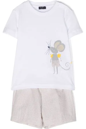 Il gufo Shorts-sæt med grafisk logotryk
