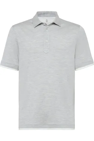 Brunello Cucinelli Polo med kontrastkant