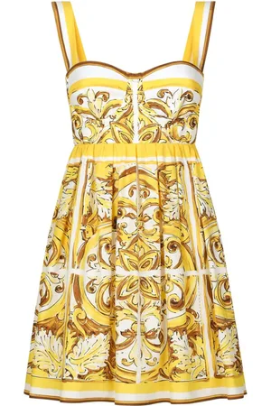 Dolce & Gabbana Kort kjole med Majolica-tryk