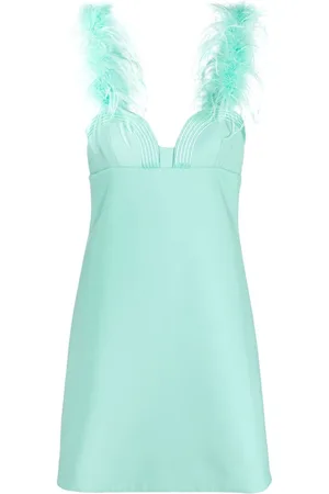 Elie saab Kjole med sweetheart-hals og fjerdetalje