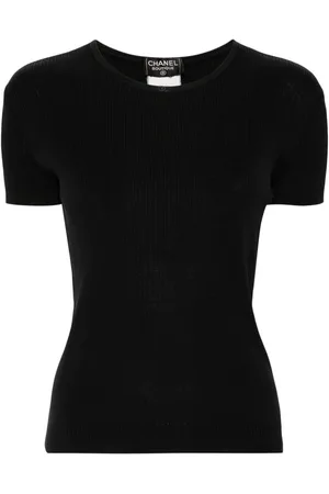CHANEL Ribbet T-shirt fra 1990-2000