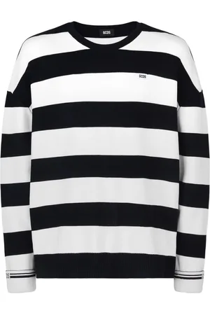GCDS Stribet sweatshirt med logoapplikation