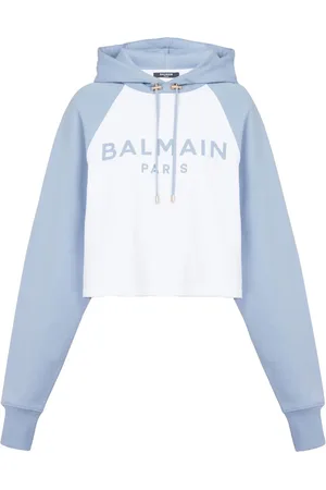 Balmain Cropped hættetrøje med logotryk