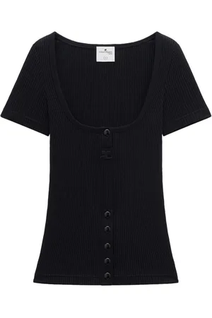 Courrèges Ribbet T-shirt med logoplade