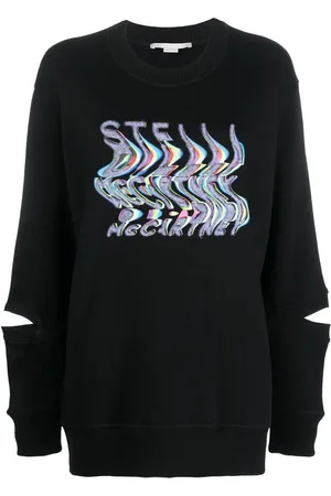 Stella McCartney Oversize sweatshirt med forvrænget logo