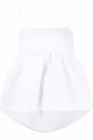 Cecilie Bahnsen Bluse med blomsterbroderi og peplum