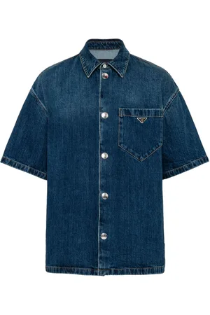 Prada Denimskjorte med trekantet logo