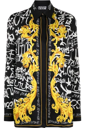 VERSACE Bluse med Logo Couture-tryk