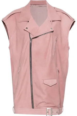 Rick Owens Lædervest i biker-stil