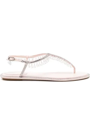 RENE CAOVILLA Chandelier sandaler i læder med perledekoration