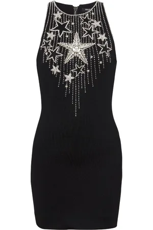 Balmain Kort Falling Stars kjole med broderi