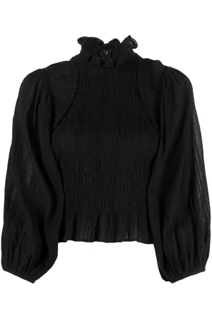 Marant Etoile Idris bluse med flæser og smocksyninger