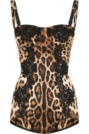 Dolce & Gabbana Balconette-bodysuit med leopardtryk