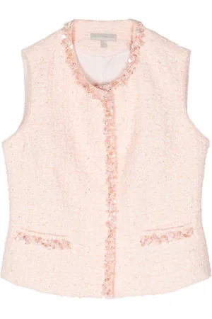 SHIATZY CHEN Vest i tweed med perledetalje