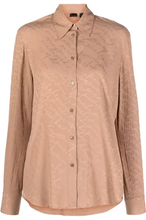 Pinko Skjorte i satin-finish med logotryk