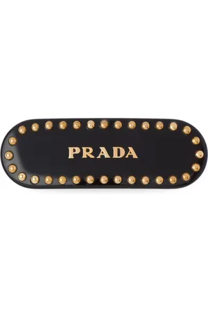 Prada Hårspænde med logotryk og nitter