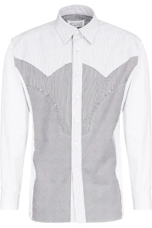 Maison Margiela Skjorte med striber og paneler
