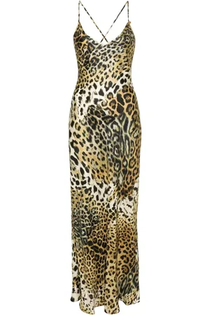 Roberto Cavalli Silkekjole med leopardtryk