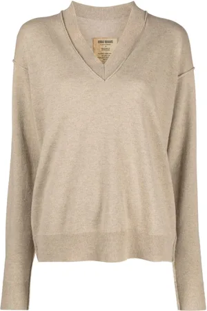 UMA WANG Finstrikket sweatshirt med V-hals
