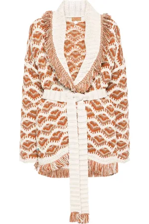 Alanui Intarsiastrikket Harding cardigan med mønster