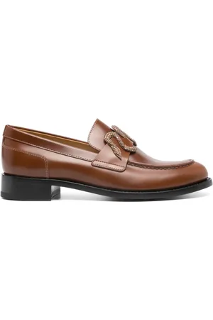 RENE CAOVILLA Morgana loafers i læder med rhinstenudsmykning
