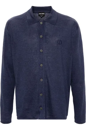 Giorgio Armani Finstrikket skjorte med klassisk krave