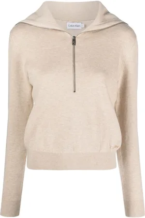 Calvin Klein Trøje med broderet logo og lynlås