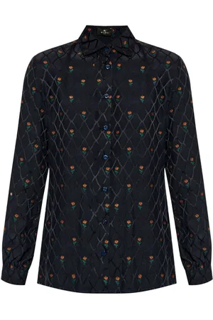 Etro Skjorte med blomstret diamantmønster