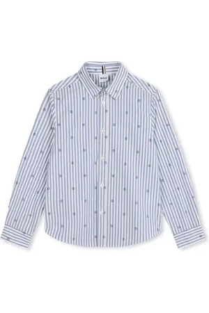 HUGO BOSS Stribet skjorte med logotryk