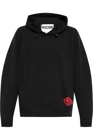 Moschino Hættetrøje i bomuld med sikkerhedsmærke