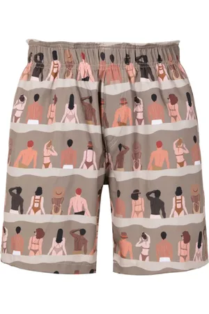 AMIR SLAMA Shorts med grafisk tryk