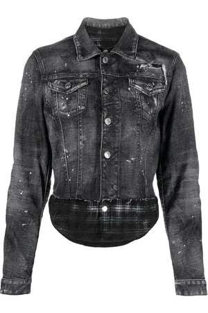 Dsquared2 Denimjakke med slitageeffekt