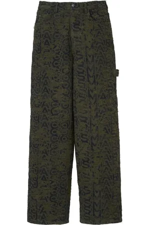 Marc Jacobs Jeans med brede ben og slitageeffekt og monogramtryk