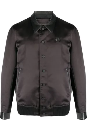 Philipp Plein Bomberjakke i satin-finish med grafisk tryk
