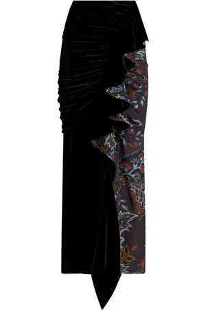 Etro Asymmetrisk mellemlang nederdel med paisley-tryk
