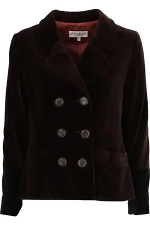 Saint Laurent Dobbeltradet jakke i velour fra 1990