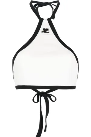 Courrèges Tofarvet croptop med halterneck