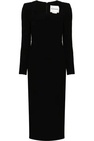 Roland Mouret Mellemlang kjole med kurvet halsudskæring