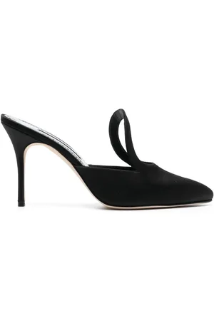 Manolo Blahnik 100mm Fugati mules med hæl