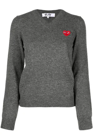 Comme des Garçons Trøje med V-hals og broderi