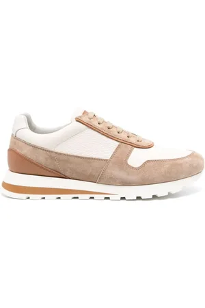 Brunello Cucinelli Sneakers i læder med paneler