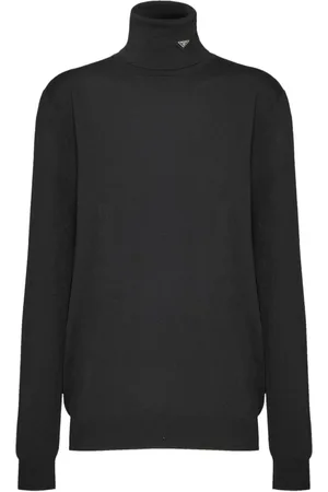 Prada Uldtrøje med trekantet logo og emalje