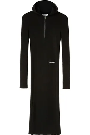Jil Sander Ribstrikket kjole med hætte