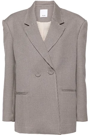 Acler Houndstoothmønstret dobbeltradet blazer