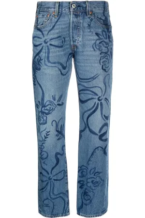 Collina Strada Jeans med lige ben og blomstertryk