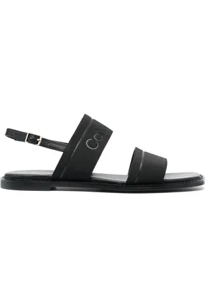 Calvin Klein Lædersandaler med præget logo