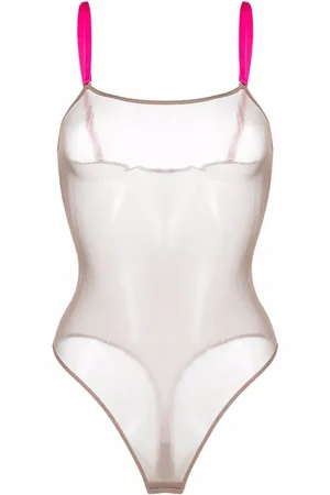MAISON CLOSE Bodysuit i mesh med kontraststropper