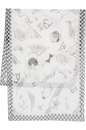 Fendi Tørklæde med tryk i sketch-stil