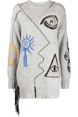 Stella McCartney Folk trøje med grafisk broderi